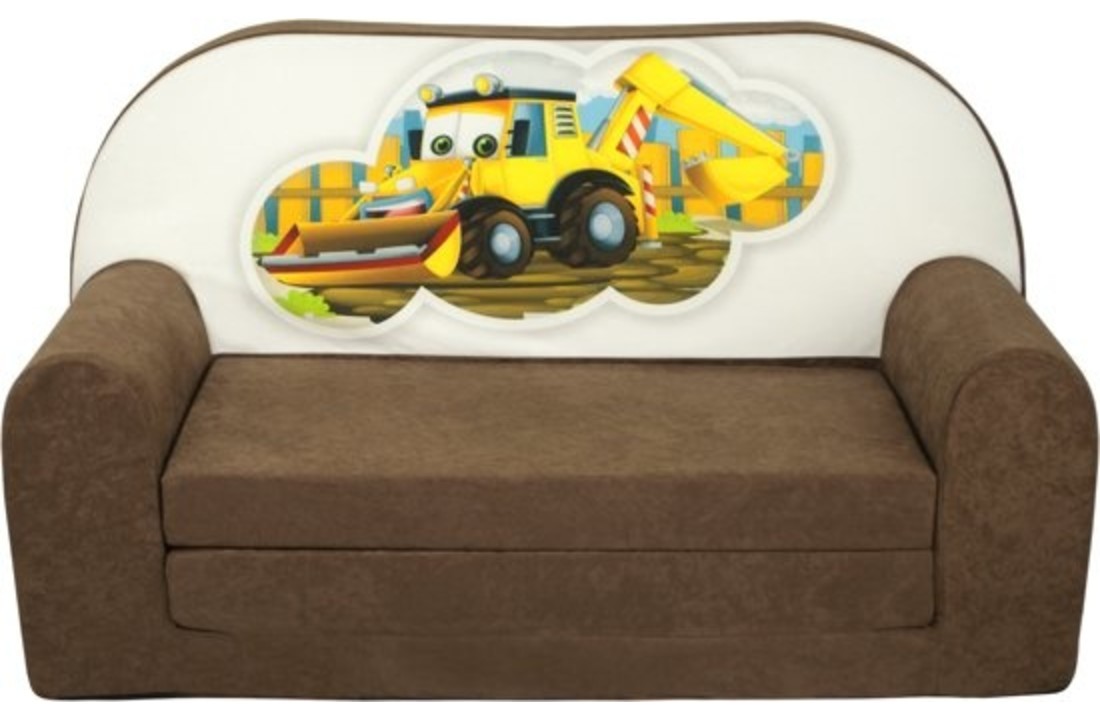 Kinder slaapbank - sofa - bruin - logeermatras - 85 x 60 - graafmachine