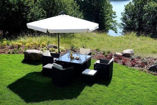 Zweefparasol 3 meter diameter Beige - inklapbaar