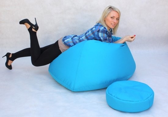 Zitzak beanbag blauw - 70x100x100 cm - Loungestoel Zitkussen