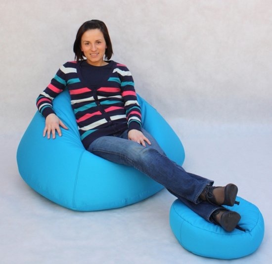 Zitzak beanbag blauw - 70x100x100 cm - Loungestoel Zitkussen