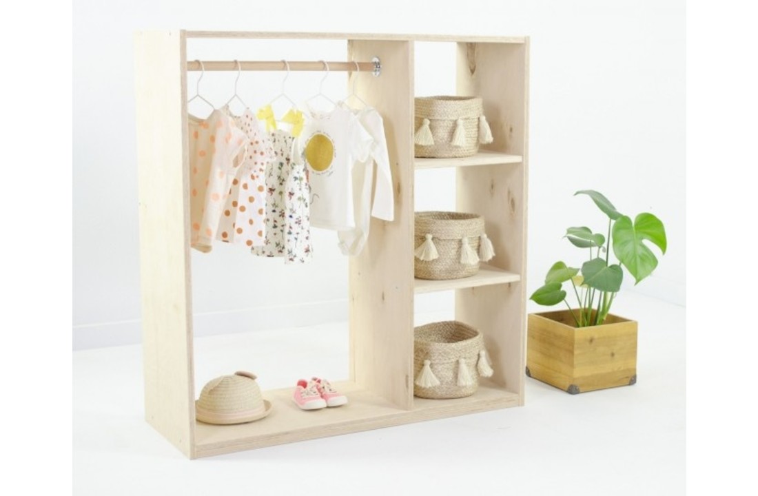 Houten kinder garderobekast 100x35x105 cm
