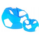 Loungestoel - zitzak - ecoleer - voetbal - blauw/wit