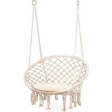 Hangstoel met kussen - schommelmand - wit