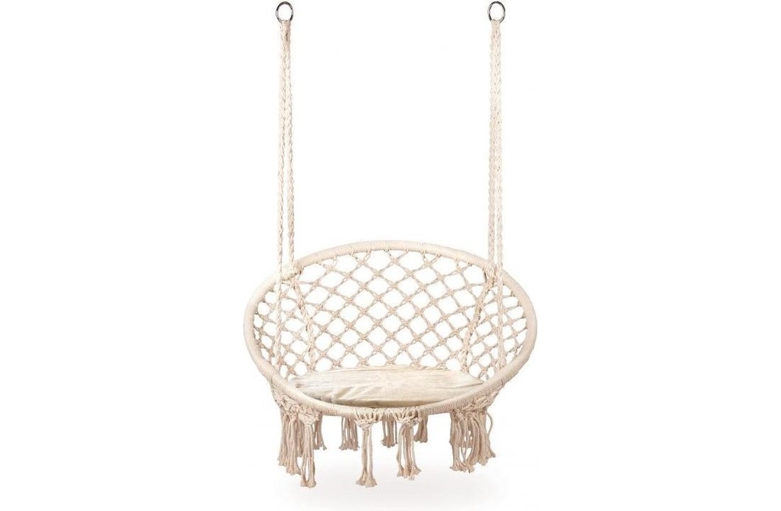Hangstoel met kussen - schommelmand - wit