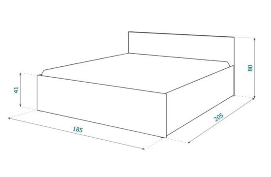 Houten bed 2 persoons 180x200 cm grijs