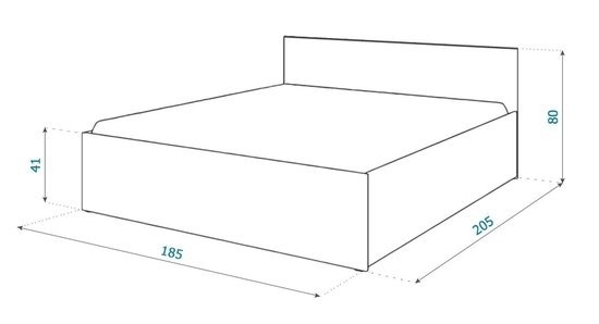 Houten bed 2 persoons 180x200 cm grijs