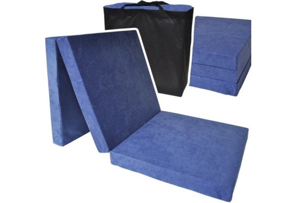 Logeermatras - navy blauw - camping matras - reismatras - opvouwbaar matras - 195 x 70 x 8
