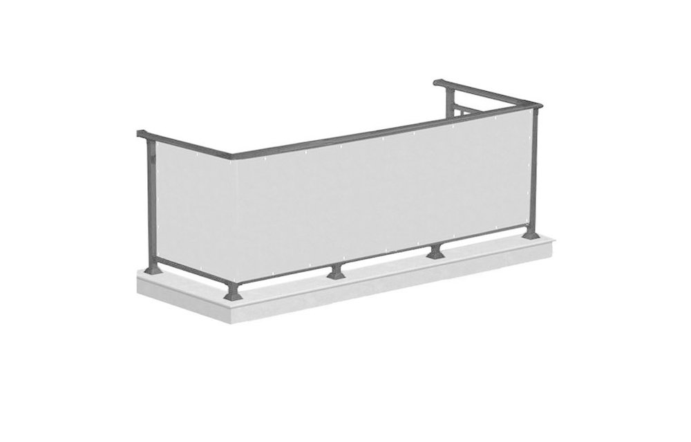 Balkon afdekhoes - schaduwnet - 100x700 cm - grijs