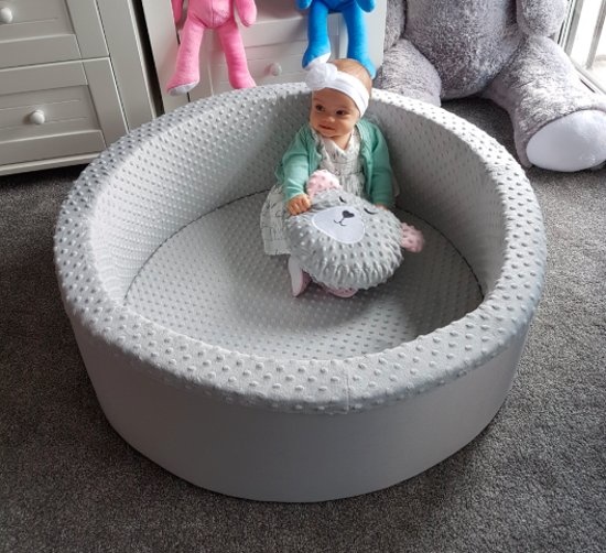 Ballenbak - stevig ballenbad - 90 cm - grijs- zonder ballen