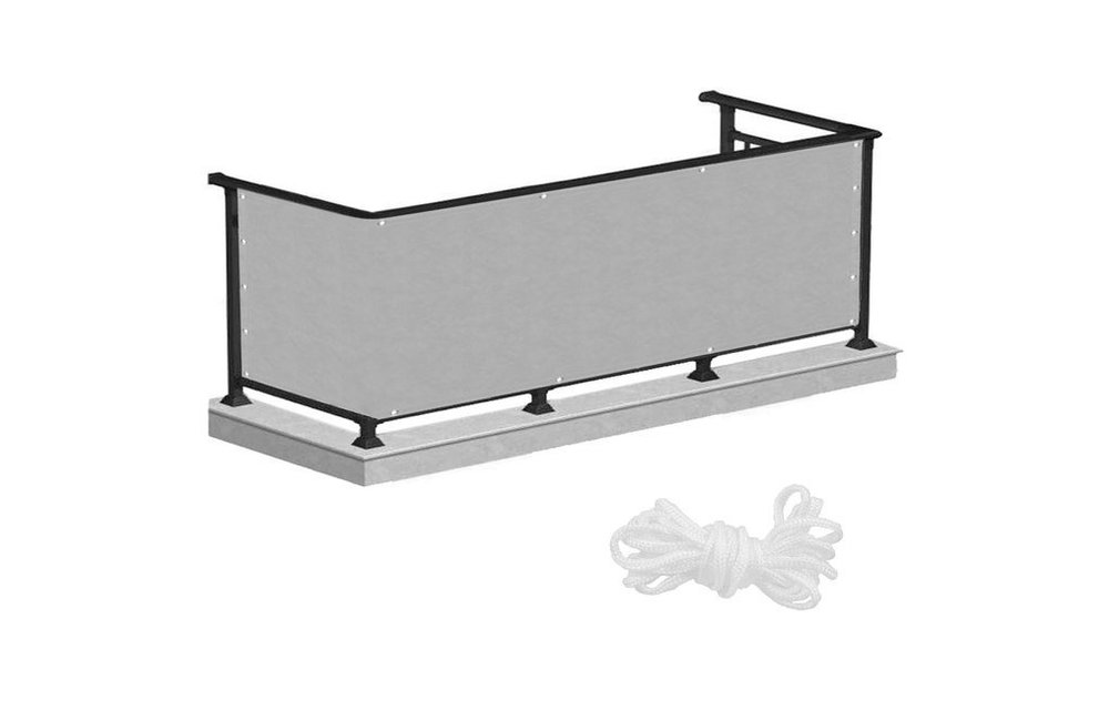 Balkon afdekhoes -schaduwnet - 90x300 cm - grijs