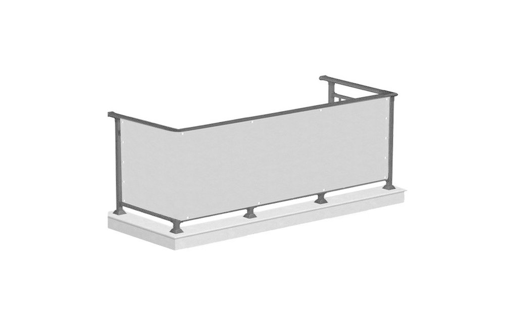 Balkon afdekhoes -schaduwnet - 90x300 cm - grijs