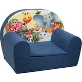 Luxe kinderstoel - kinderfauteuil - sofa - 60 x 45 - donker blauw - Madagaskar