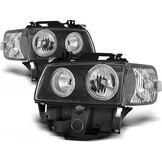 Koplampen dual halo rims geschikt voor VW T4 08 96-03 03 BUS ANGEL EYES ZWART