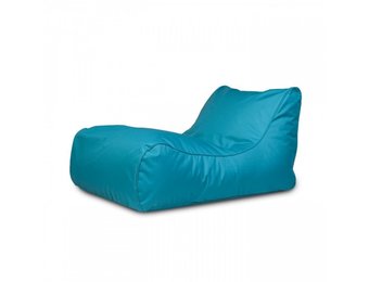 Luxe relax poef - blauw - wasbare polyester hoes