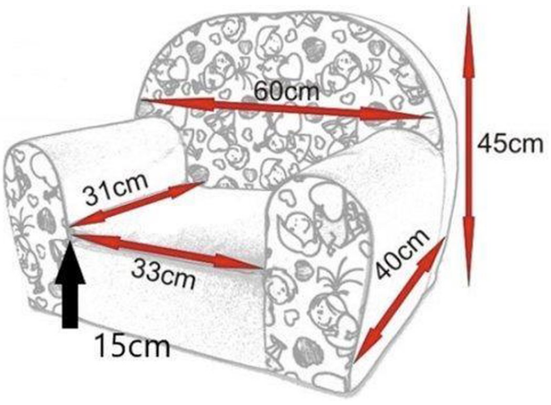 Luxe kinderstoel - kinderfauteuil - sofa - 60 x 45 - rood - Madagaskar