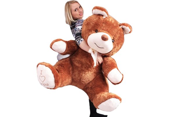 Grote knuffelbeer - I love you - Zacht - Bruin