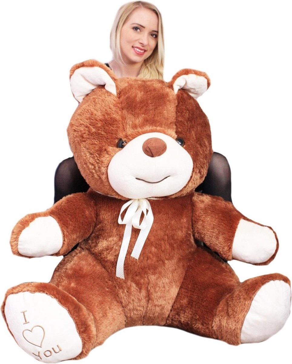 Grote knuffelbeer - I love you - Zacht - Bruin