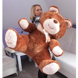 Grote knuffelbeer - I love you - Zacht - Bruin
