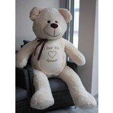 Grote knuffelbeer - I love you - Zacht - Crème