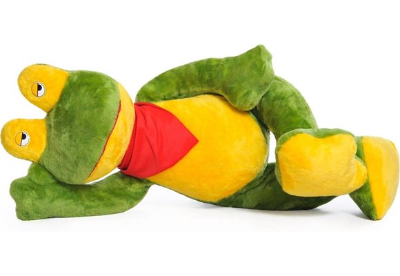 Grote knuffel kikker groen geel 125 cm XL