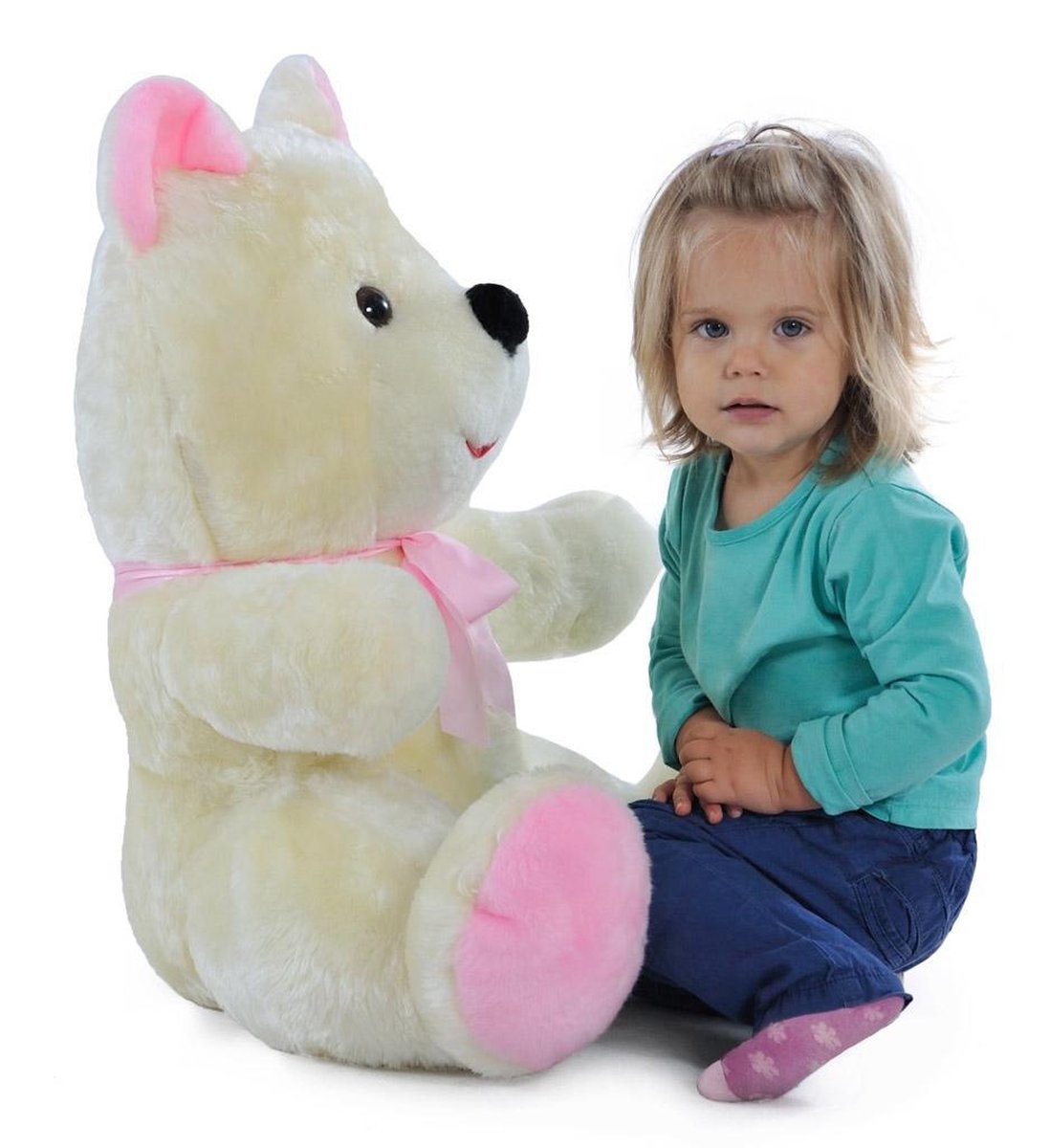 Grote knuffelbeer wit 100 cm XL