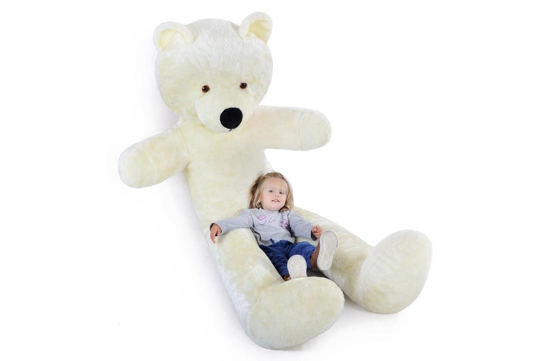 Grote knuffelbeer 2 meter wit 205 cm XXL