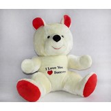 Grote knuffelbeer wit rood I love you 120 cm I Love You