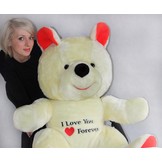 Grote knuffelbeer wit rood I love you 120 cm I Love You