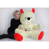 Grote knuffelbeer wit rood I love you 120 cm I Love You