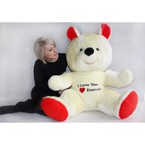 Grote knuffelbeer wit rood I love you 120 cm I Love You