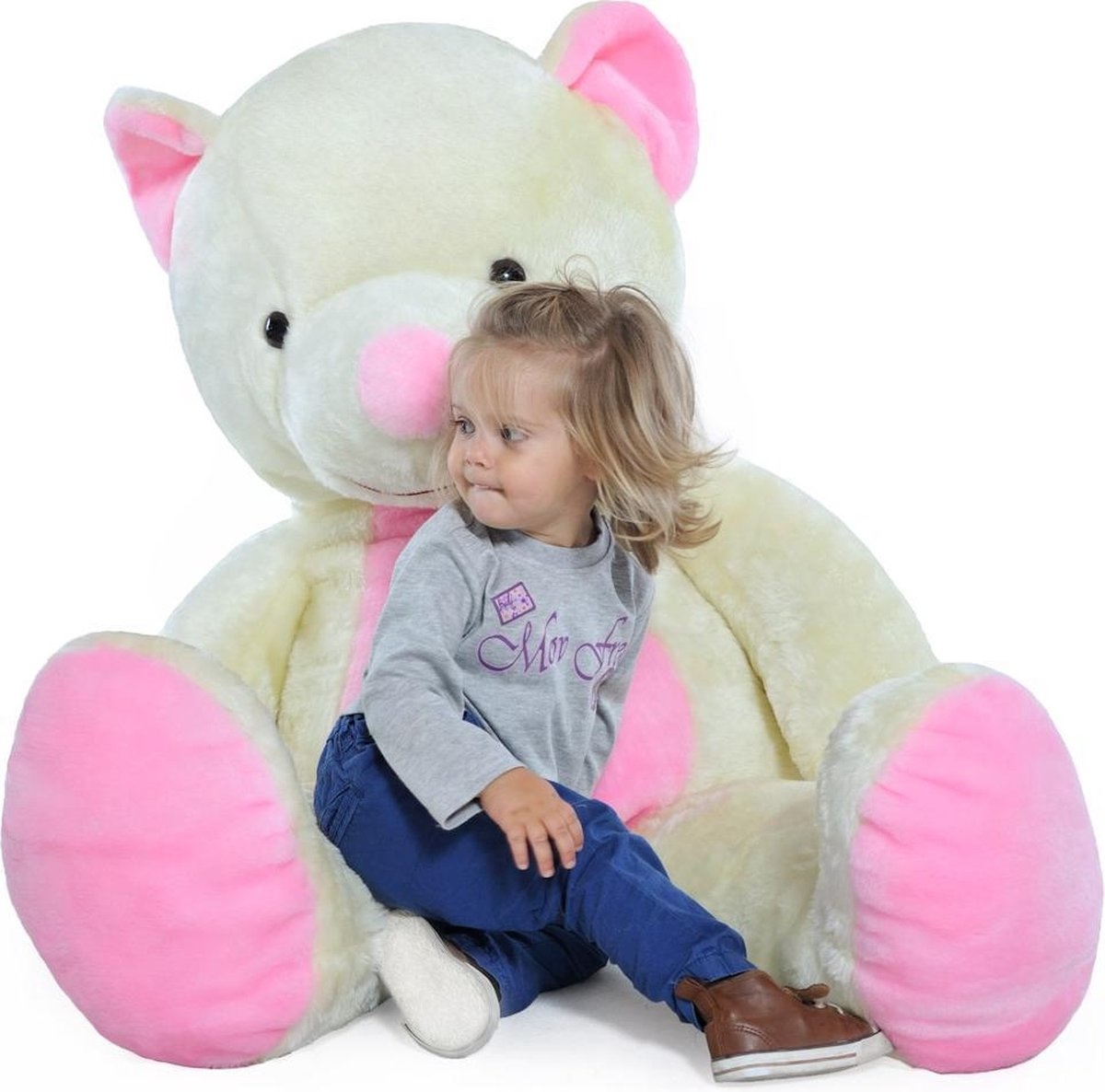 Grote knuffelbeer - Wit - Zacht - 155 cm - XL