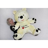 Grote knuffelbeer wit rood I love you 120 cm I Love You