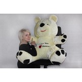 Grote knuffelbeer wit rood I love you 120 cm I Love You