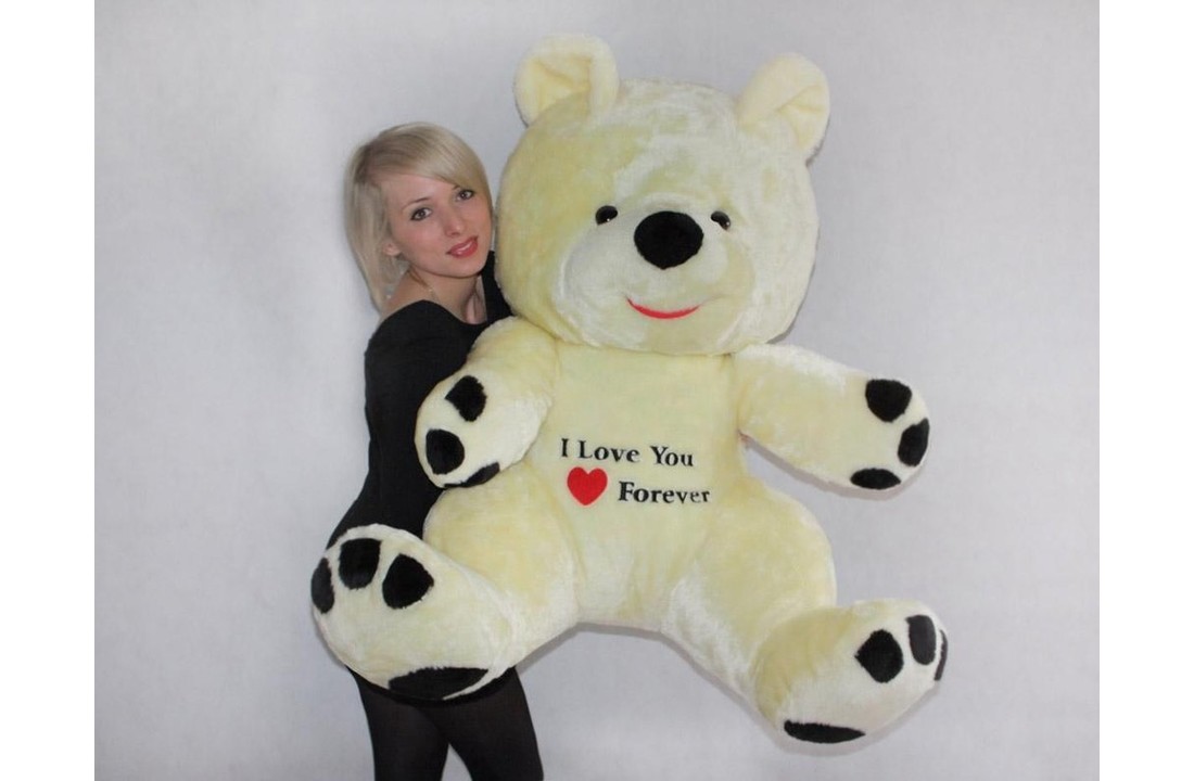 Grote knuffelbeer wit rood I love you 120 cm I Love You