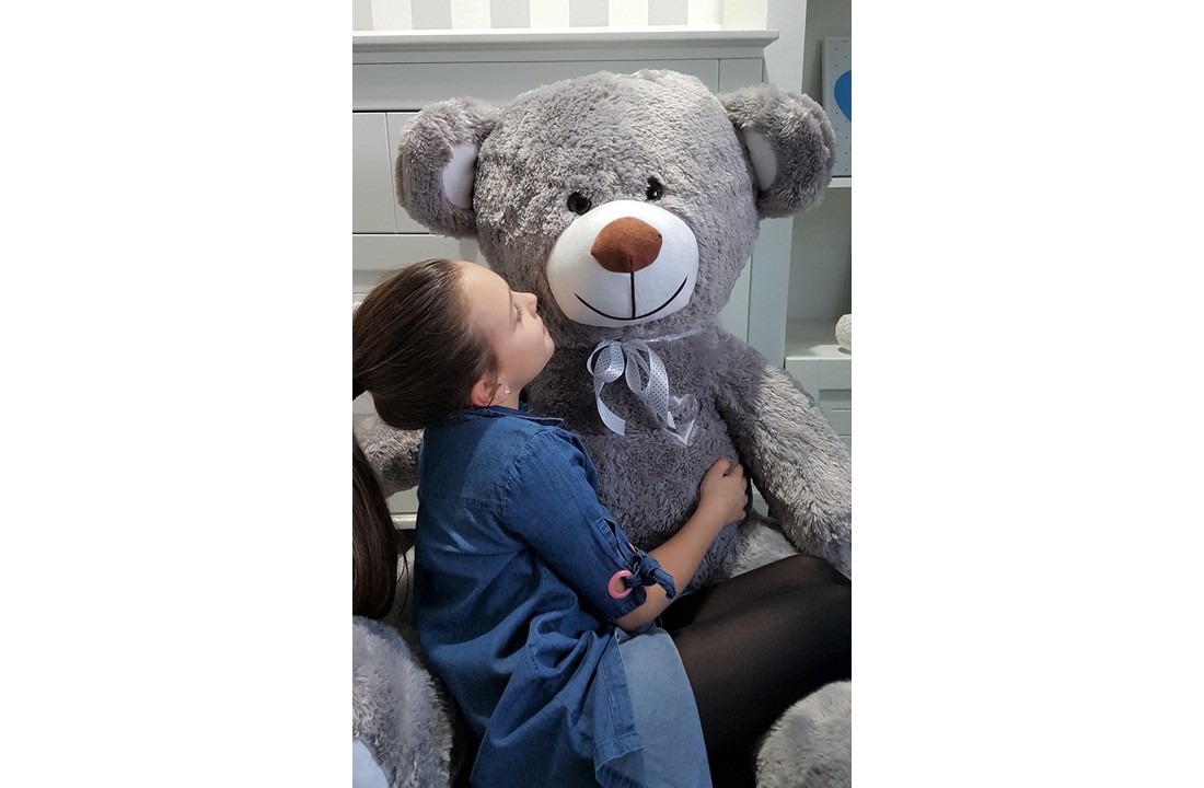 Grote knuffelbeer - I love you - Zacht - Grijs