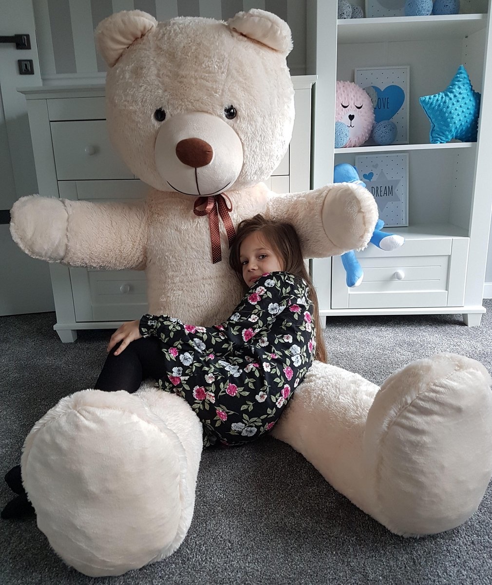 Grote knuffelbeer 2 meter crème 205 cm XXL