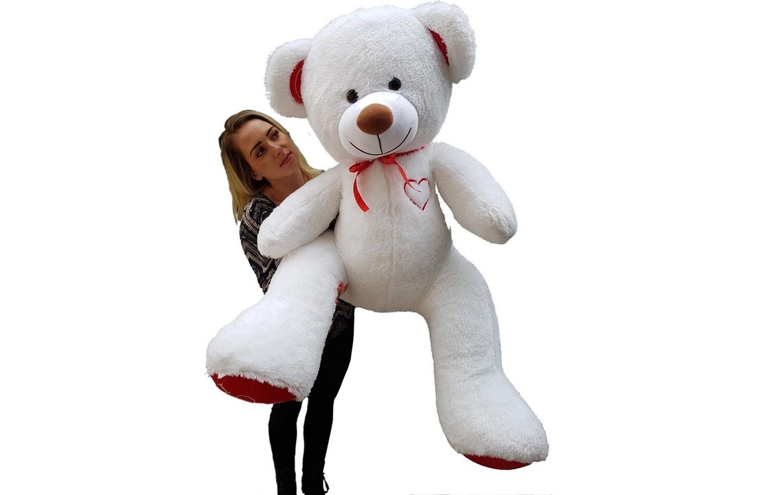 Grote witte knuffelbeer teddybeer met i love you tekst 190cm!