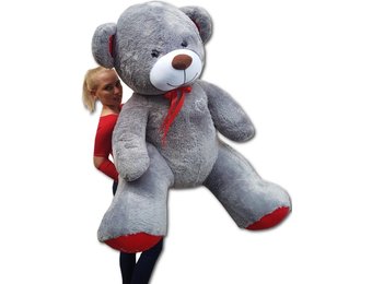 Grote knuffelbeer - I love you - Zacht - Grijs