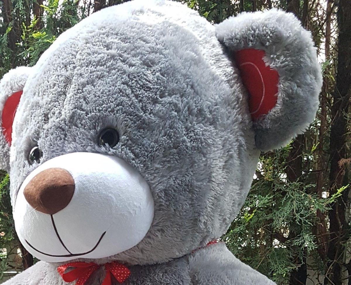 Grote knuffelbeer - I love you - Zacht - Grijs