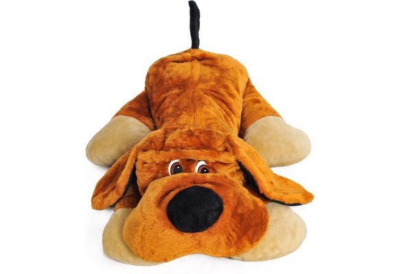 Grote knuffel hond oranje 110 cm XL