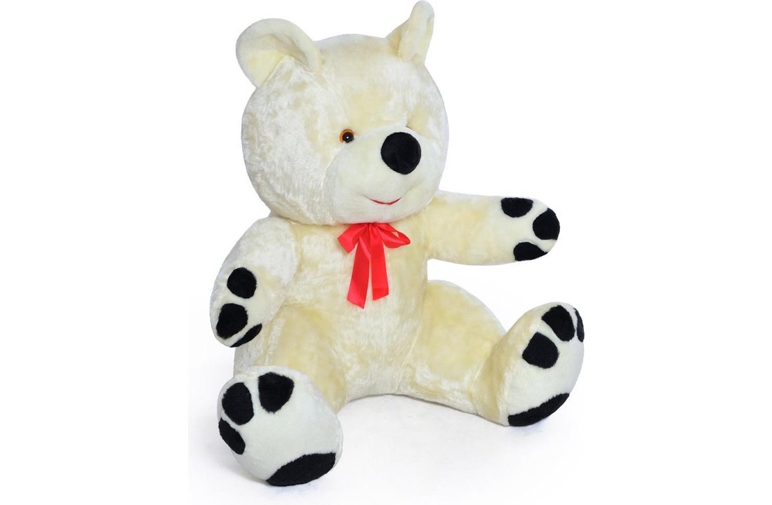 Grote knuffelbeer wit zwart 120 cm XL