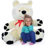 Grote knuffelbeer wit zwart 120 cm XL