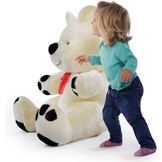 Grote knuffelbeer wit zwart 120 cm XL