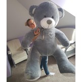 Grote knuffelbeer grijs 190cm XXL - I love You