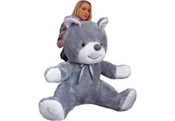 Grote knuffelbeer - I love you - Zacht - Grijs