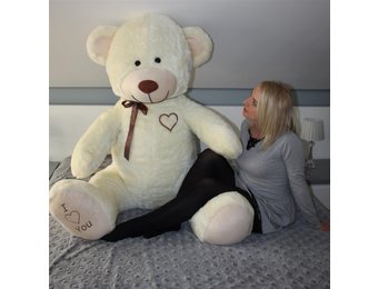 Grote knuffelbeer crème I love you
