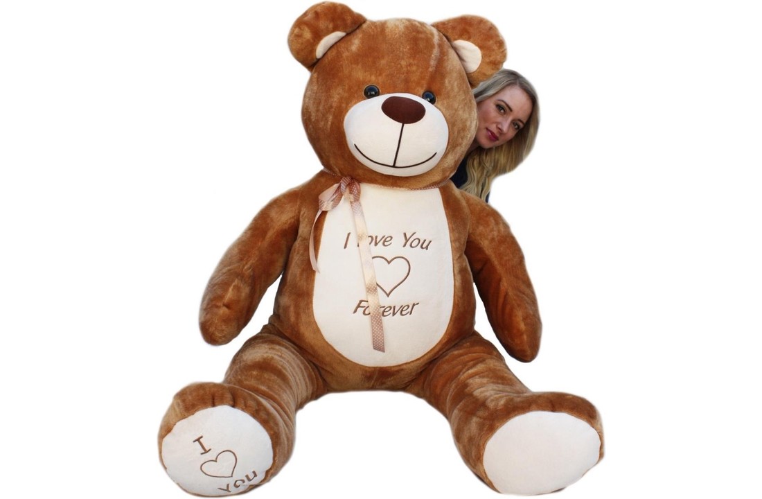 Grote knuffelbeer - I love you - Zacht - Bruin
