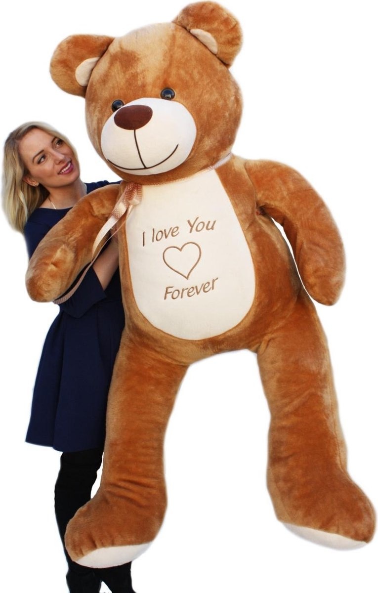 Grote knuffelbeer - I love you - Zacht - Bruin