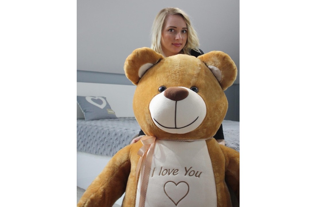 Grote knuffelbeer - I love you - Zacht - Bruin