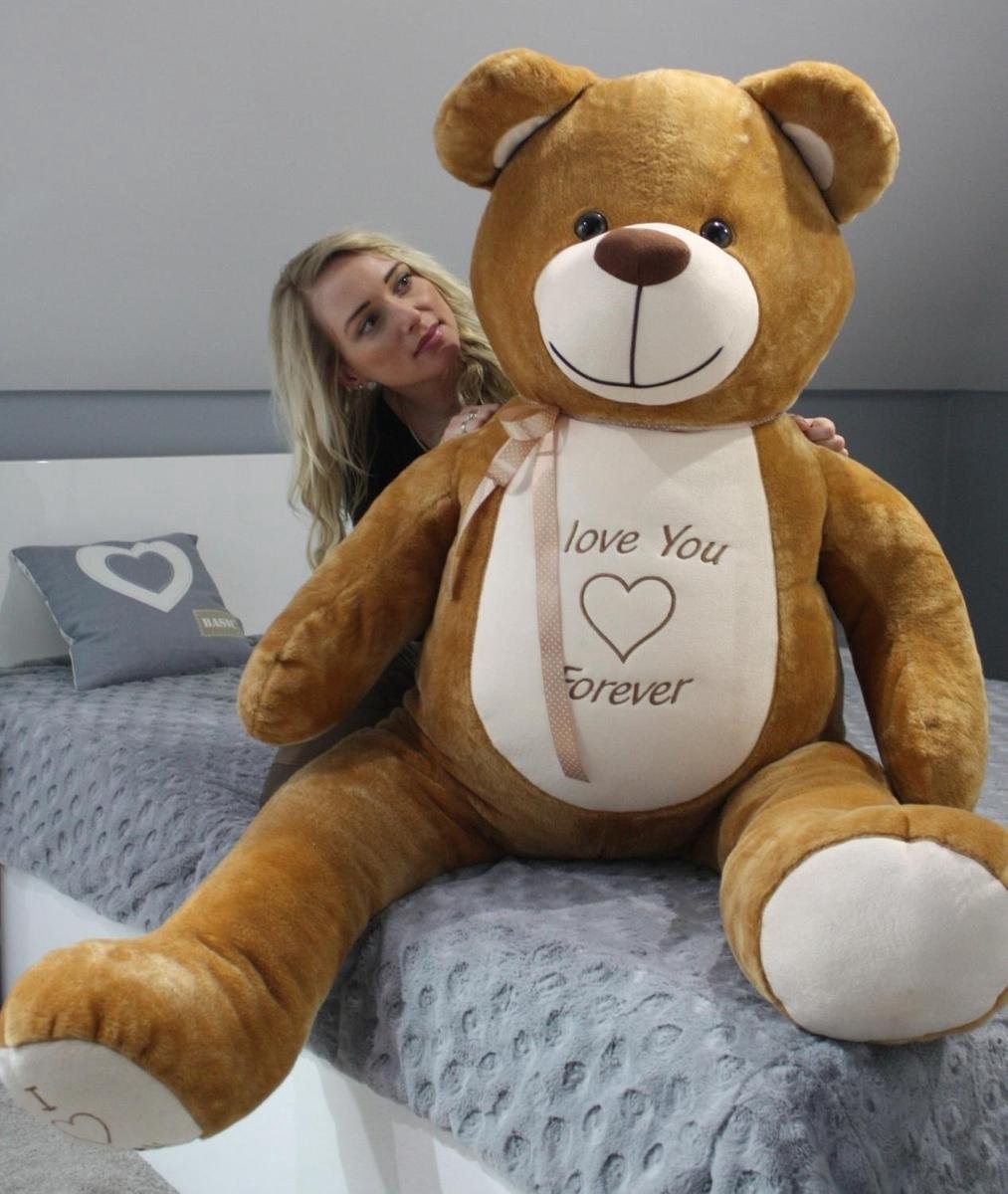 Grote knuffelbeer - I love you - Zacht - Bruin